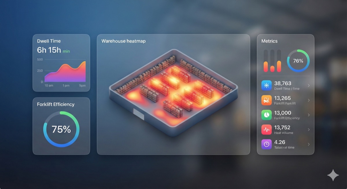 Analytics dashboard and warehouse heatmap preview